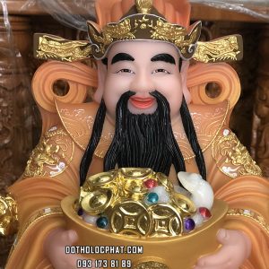 Tượng Thần Tiền Áo Gấm Vàng Cam TT-030
