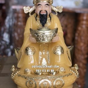 Tượng Thần Tiền Thạch Anh Ngồi Thỏi Vàng Lớn TT-032