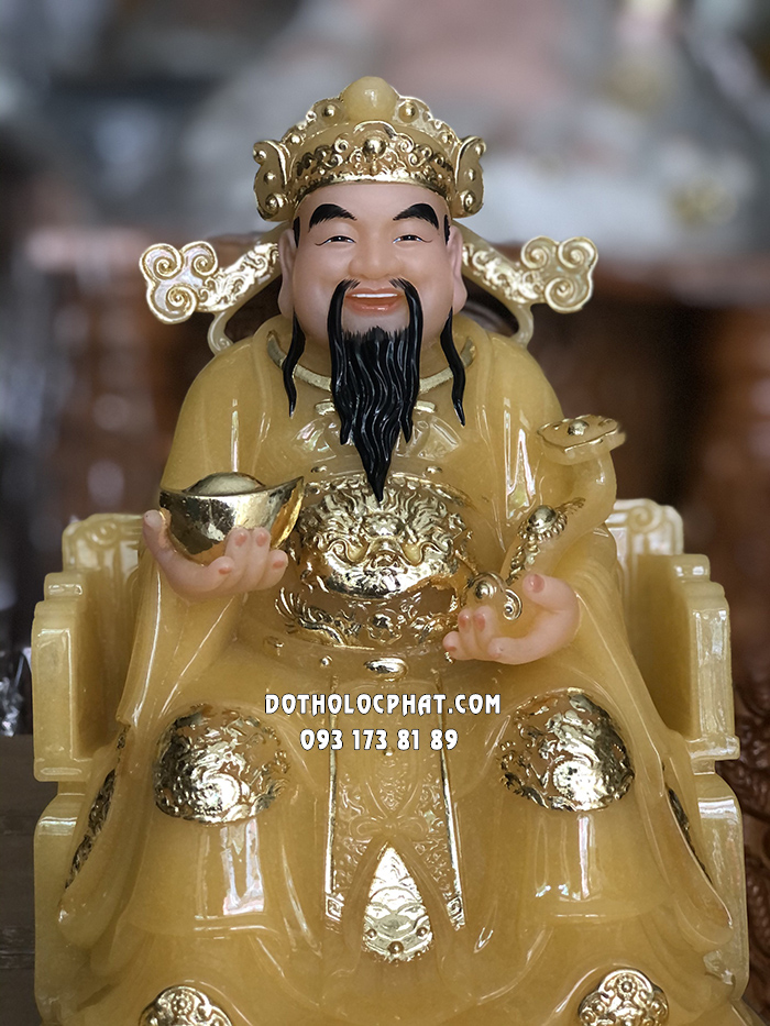 Tượng Thần Tiền Thạch Anh Như Ý Thỏi Vàng TT-033