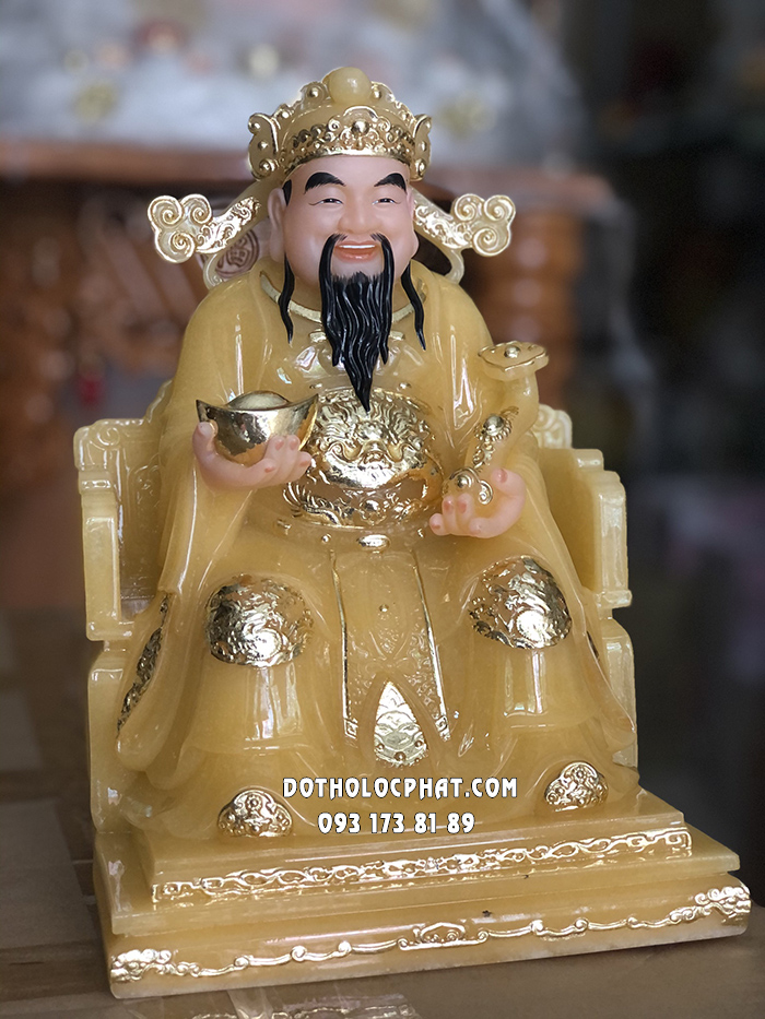 Tượng Thần Tiền Thạch Anh Như Ý Thỏi Vàng TT-033