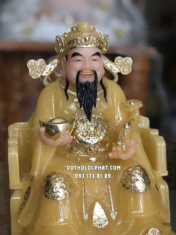 Tượng Thần Tiền Thạch Anh Như Ý Thỏi Vàng TT-033
