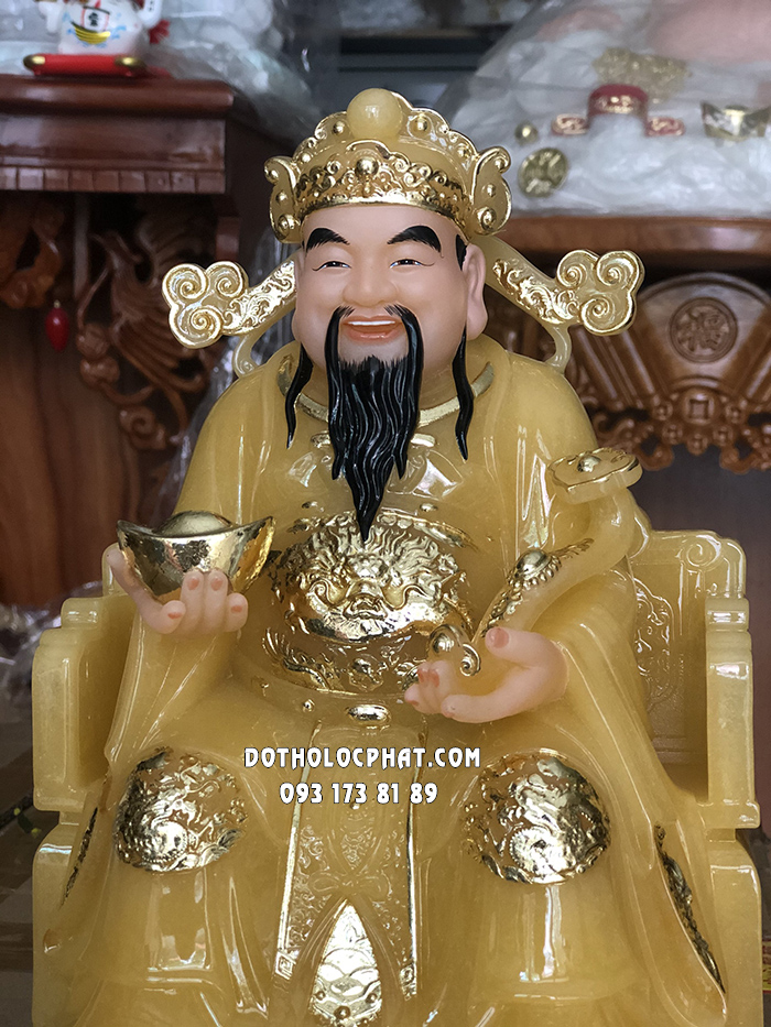 Tượng Thần Tiền Thạch Anh Như Ý Thỏi Vàng TT-033