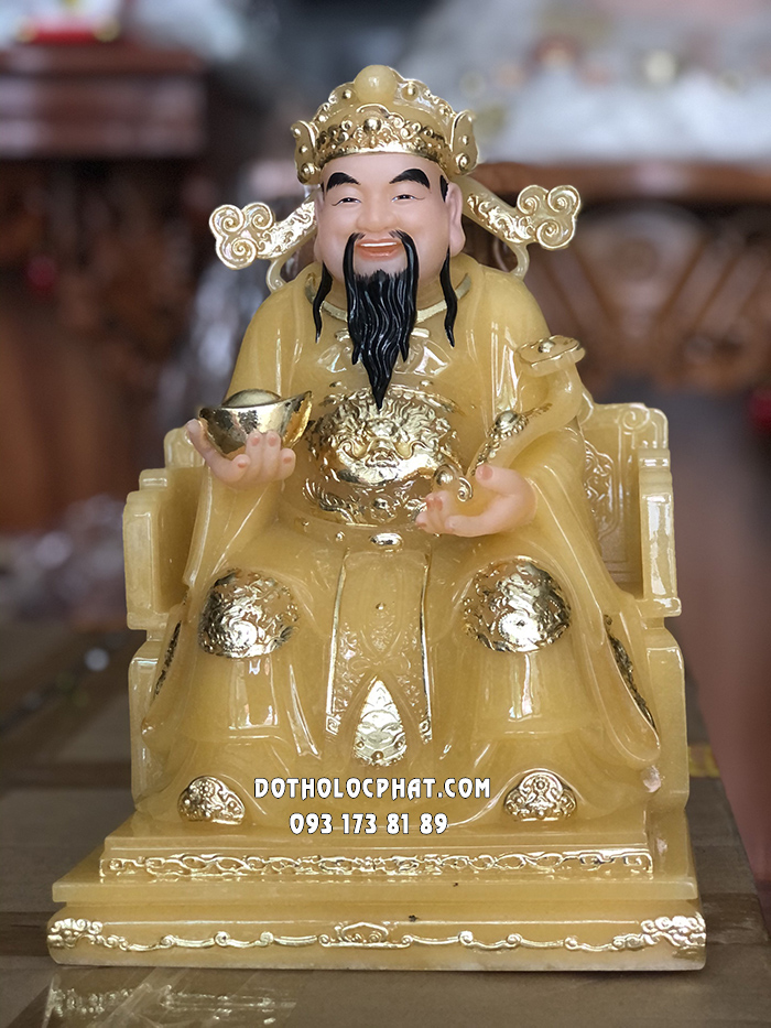 Tượng Thần Tiền Thạch Anh Như Ý Thỏi Vàng TT-033