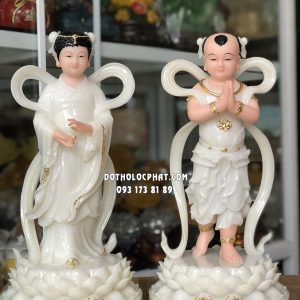 Tượng Tiên Đồng Ngọc Nữ Trắng TDNN-002