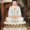 Tượng Phật Thích Trắng Đế 8 Cạnh Cánh Sen Dát Vàng TCTT-031