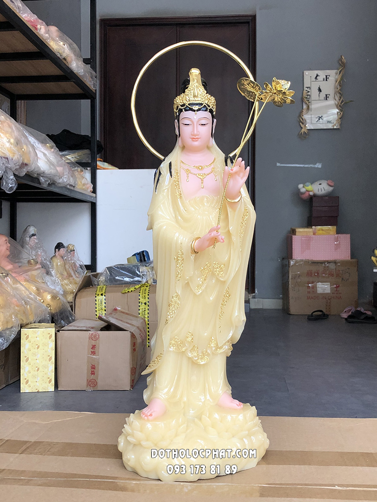 Tây Phương Tam Thánh Đứng Song Liên Thạch Anh Đế Mây TPTT-049