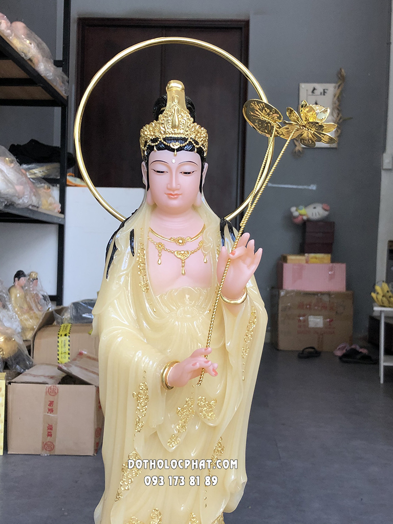 Tây Phương Tam Thánh Đứng Song Liên Thạch Anh Đế Mây TPTT-049