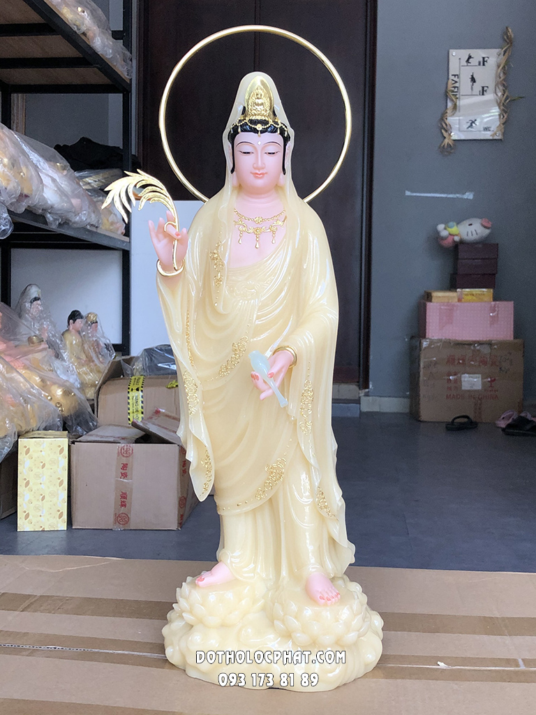 Tây Phương Tam Thánh Đứng Song Liên Thạch Anh Đế Mây TPTT-049