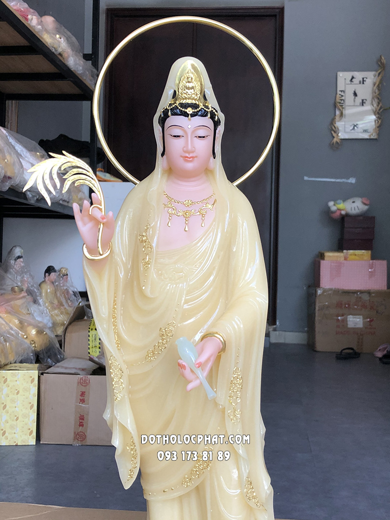Tây Phương Tam Thánh Đứng Song Liên Thạch Anh Đế Mây TPTT-049