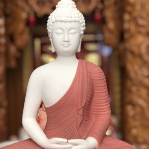 Tượng Phật Thích Ca Kiểu Thái Bằng Sứ Áo Nâu TCTT-033