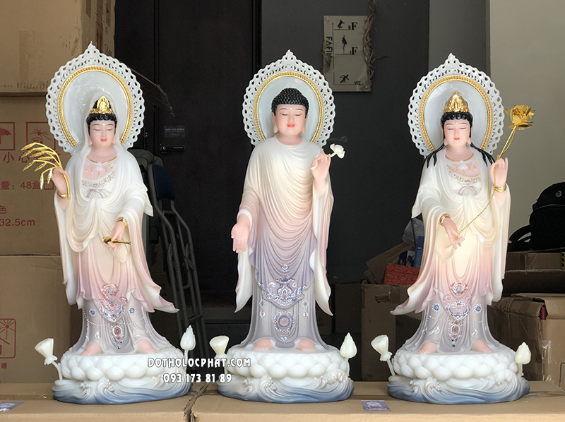 Tây Phương Tam Thánh Đứng Áo Khoáng Hào Quang TPTT-054