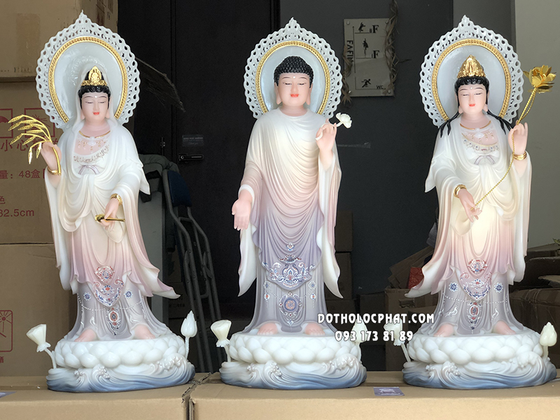 Tây Phương Tam Thánh Đứng Áo Khoáng Hào Quang TPTT-054