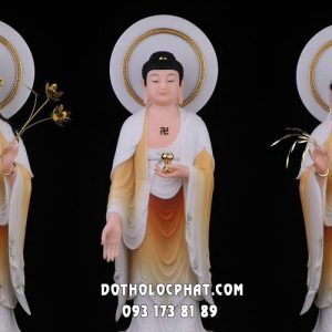 Tây Phương Tam Thánh Đứng Gấm Cam Hào Quang TPTT-063