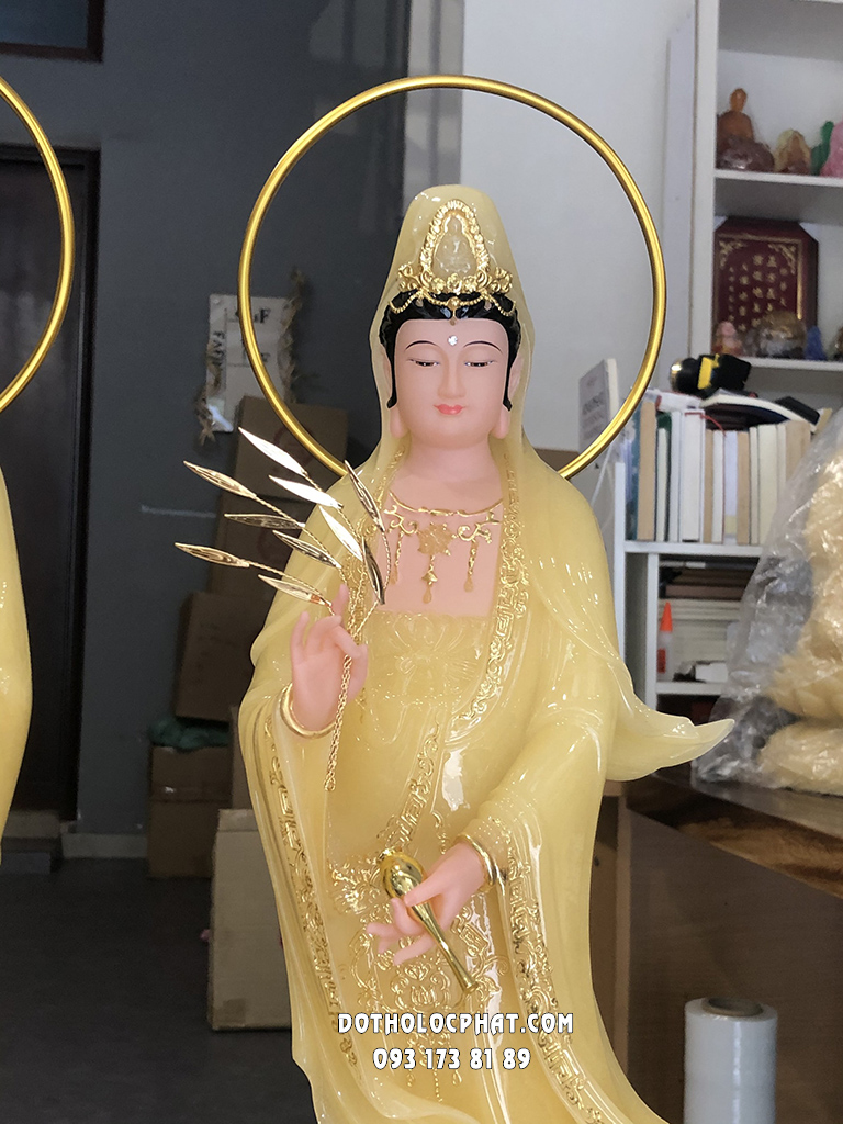 Tây Phương Tam Thánh Đứng Thạch Anh Hào Quang Vòng TPTT-055