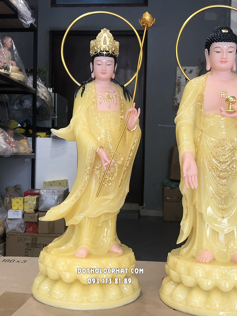 Tây Phương Tam Thánh Đứng Thạch Anh Hào Quang Vòng TPTT-055