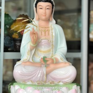 Tượng Quan Âm Ngồi Non Nước Đế Sen Hồng QABT-089