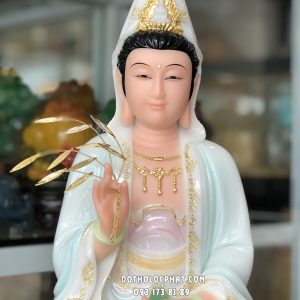 Tượng Quan Âm Ngồi Non Nước Đế Sen Hồng QABT-089