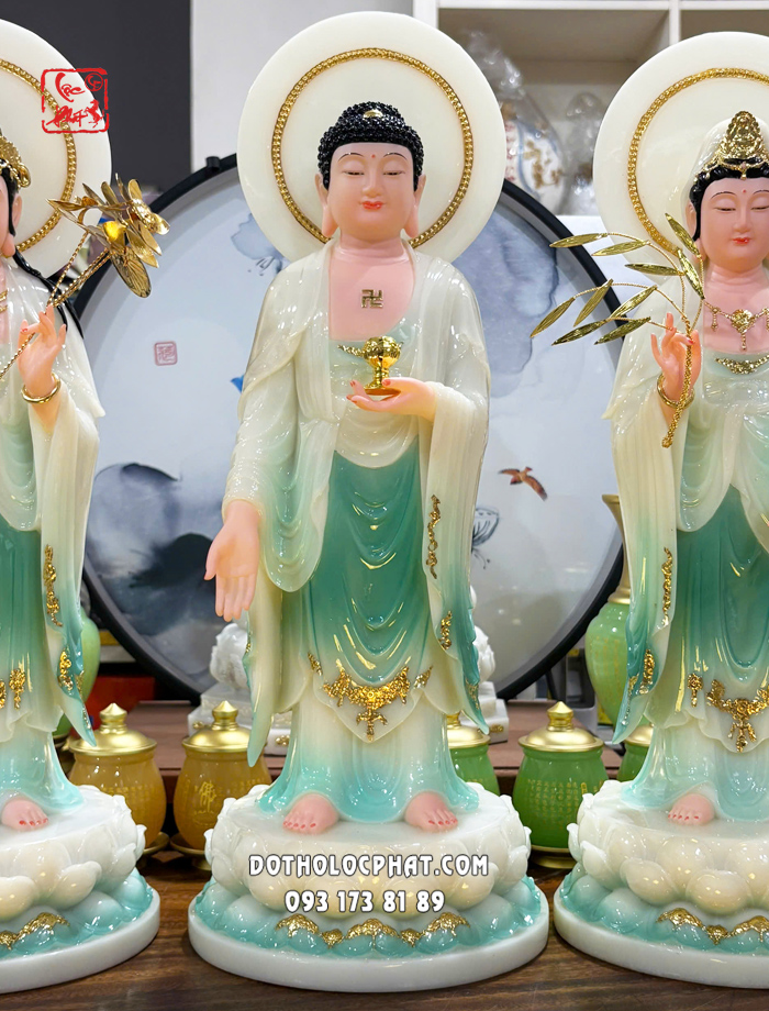 Tây Phương Tam Thánh Áo Xanh Hào Quang TPTT-060