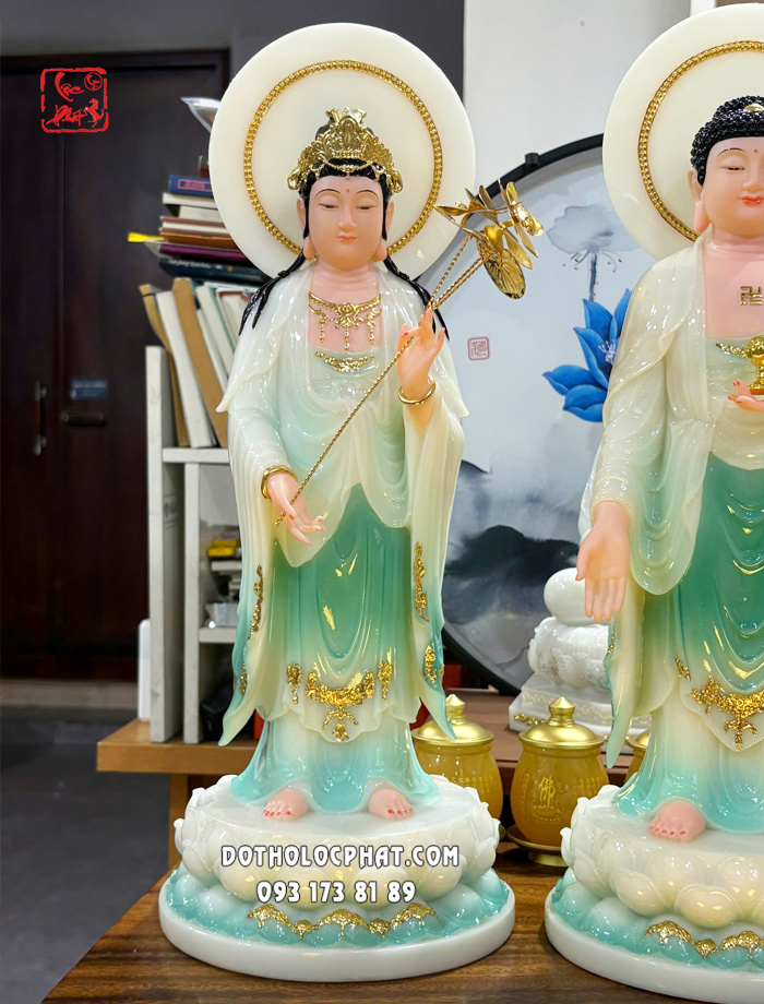 Tây Phương Tam Thánh Áo Xanh Hào Quang TPTT-060
