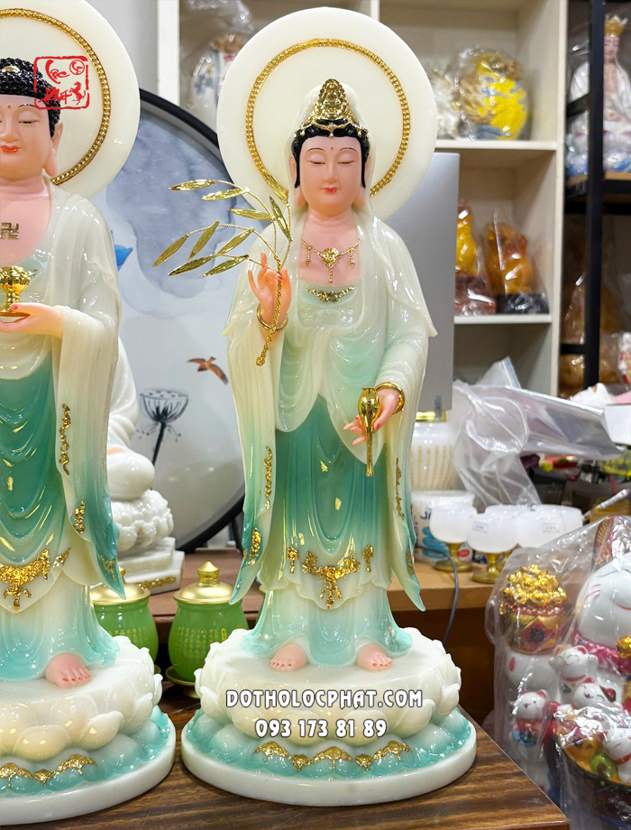 Tây Phương Tam Thánh Áo Xanh Hào Quang TPTT-060