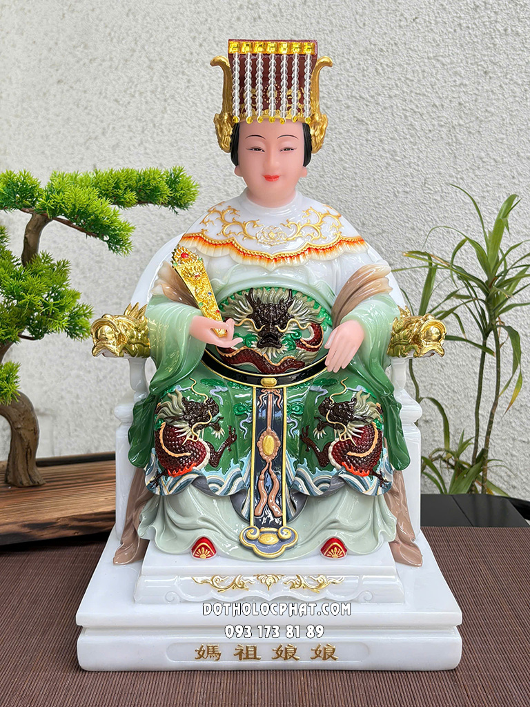 Tượng Thiên Hậu Thánh Mẫu Áo Gấm Xanh THTM-006Tượng Thiên Hậu Thánh Mẫu Áo Gấm Xanh THTM-006