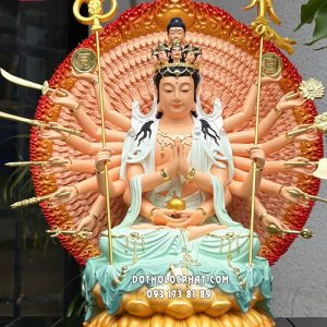 Tượng Thiên Thủ Thiên Nhãn Áo Xanh Composite TTTN-004