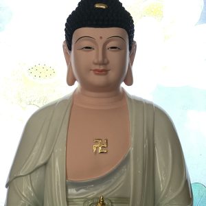 Tượng Phật Dược Sư Áo Xanh Đế Non Nước Poly DS-043