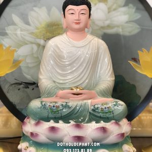 Tượng Phật Thích Ca Áo Xanh Đế Non Nước Poly TCTT-036