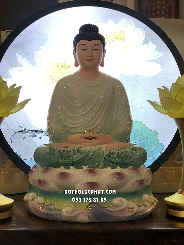 Tượng Phật Thích Ca Áo Xanh Đế Non Nước Poly TCTT-036