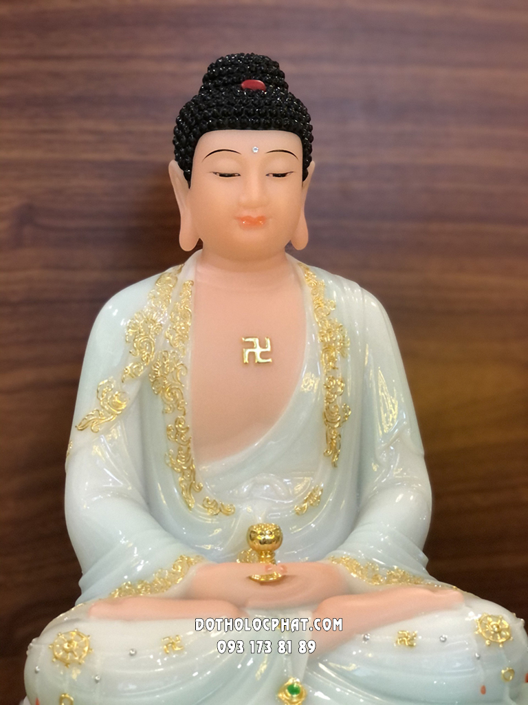 Tượng Phật A Di Đà Áo Xanh Viền Vàng ADD-015