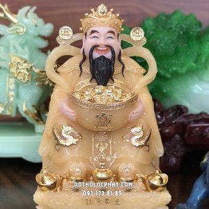 Tượng Thần Tiền Thạch Anh Ôm Thỏi Vàng TT-036