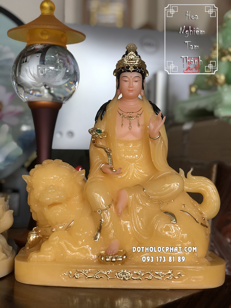 Tượng Hoa Nghiêm Tam Thánh Thạch Anh Đế Tròn HNTT-005