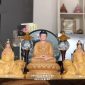 Tượng Hoa Nghiêm Tam Thánh Vàng Thạch Anh HNTT-004