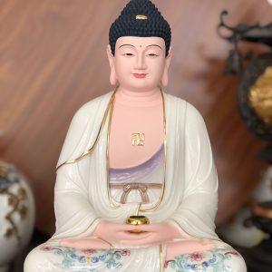 Tượng Phật A Di Đà Trắng Đế Non Nước Poly ADD-019