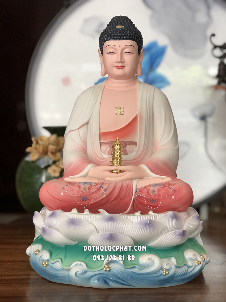 Tượng Phật Dược Sư Áo Đỏ Đế Non Nước DS-048