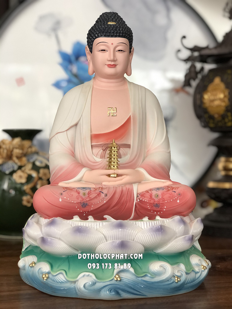Tượng Phật Dược Sư Áo Đỏ Đế Non Nước DS-048