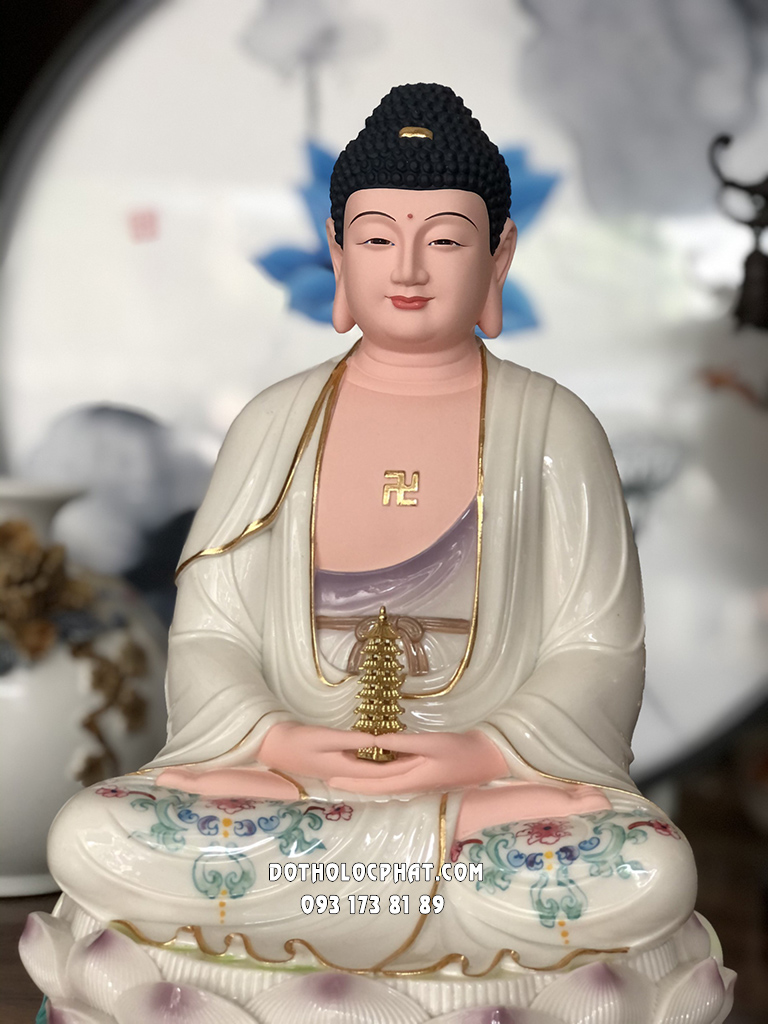 Tượng Phật Dược Sư Trắng Đế Non Nước DS-049