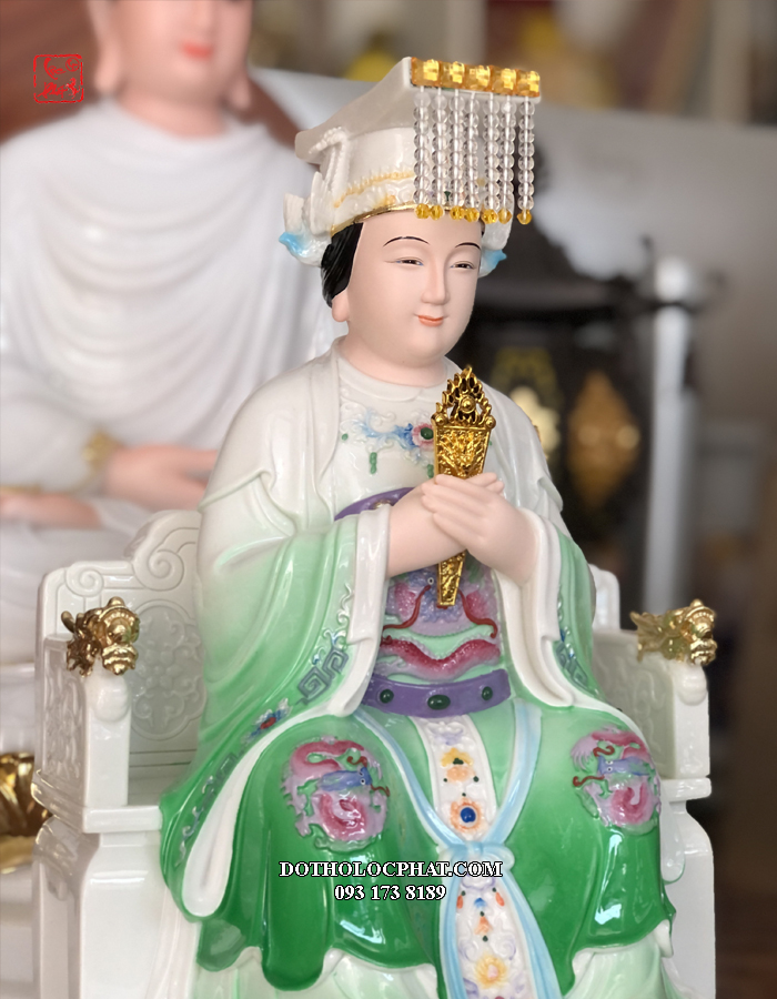 Tượng Bà Thiên Hậu Thánh Mẫu bằng Poly áo xanh đẹp nhất