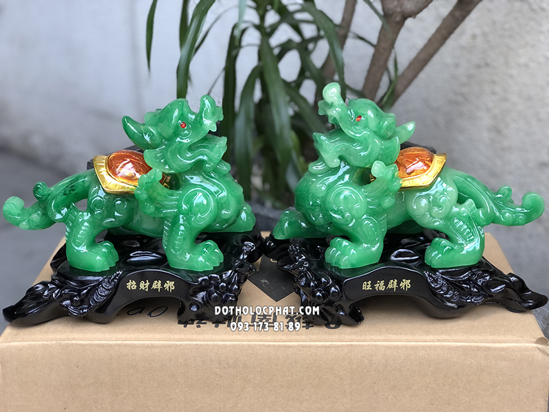 Tỳ Hưu Chiêu Tài Xanh Lục Mai Rùa THPT-018