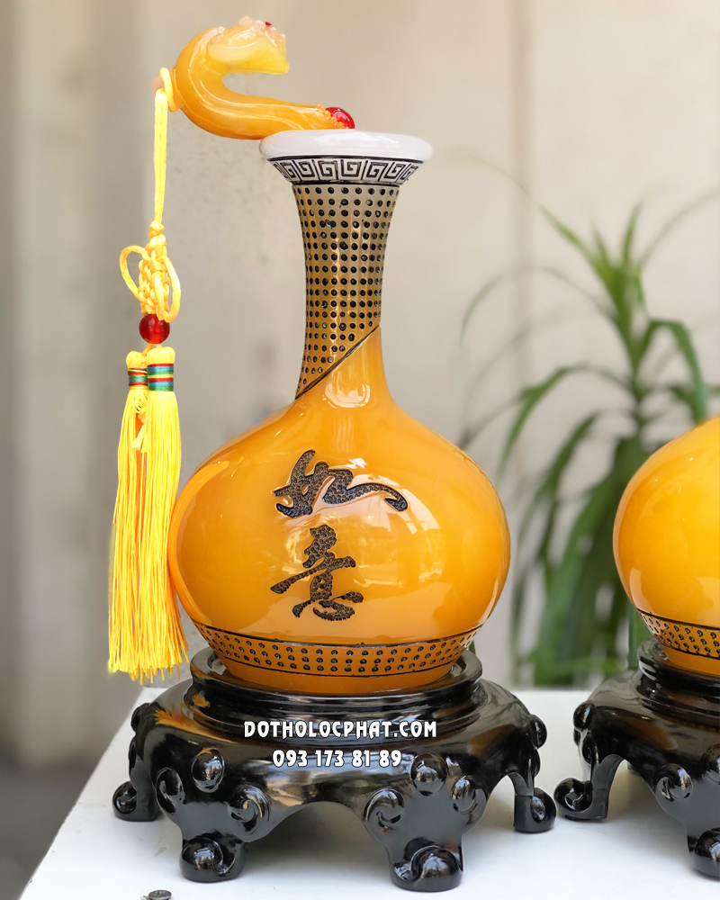 Lục Bình phong thủy tài lộc như ý bình an màu vàng