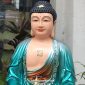 Tượng Phật Dược Sư xanh áo rũ ngồi đài sen được làm từ composite đẹp