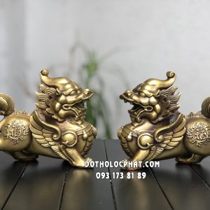 Tượng Tỳ Hưu phong thủy đồng vàng phúc lộc dồi dào