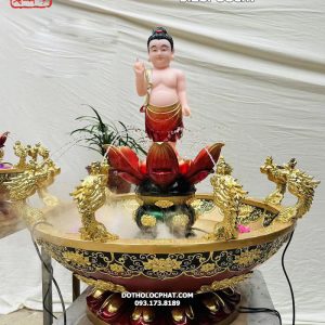 chậu tắm Phật Đản Sanh kèm tượng Phật Đản Sanh đẹp nhất