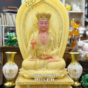 Tượng Địa Tạng Bồ Tát Thạch Anh Hào Quang Lá Đề DT-052