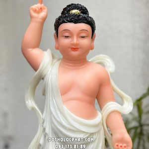 Tượng Phật Đản Sanh trắng đế sen đẹp