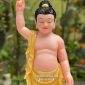 Tượng Phật Đản Sanh thạch anh áo vàng đế mây