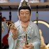 tượng Phật Quan Âm Bồ Tát xanh gấm bằng composite đẹp