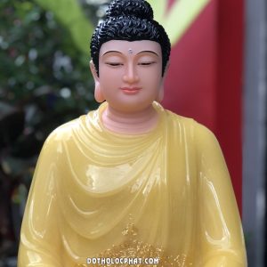 Tượng Phật Thích Ca tĩnh tâm thạch anh ngồi bệ đá