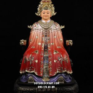 Tượng Bà Chúa Xứ Thánh Mẫu áo gấm đỏ bằng composite