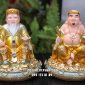 Tượng Thần Tài Thổ Địa gấm vàng đế chậu vàng